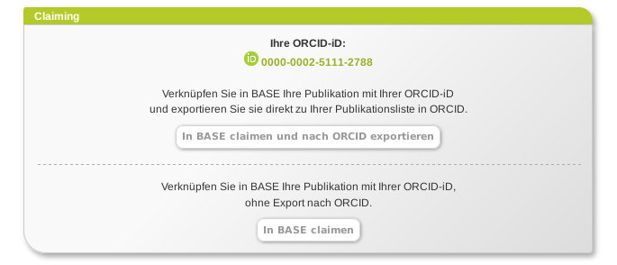 The publication can be linked to your own ORCID ID. It can additionally be reported to ORCID for inclusion in your own profile.