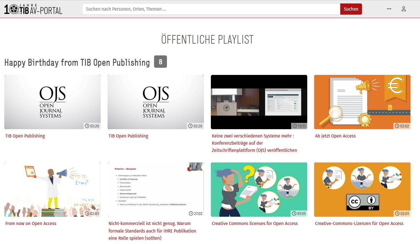 Auswahl von Vortragsaufzeichnungen und besonders und Erklärvideos zum Thema Open Access-Publizieren