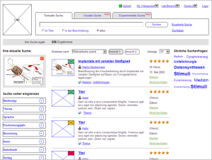 A wireframe from 2011 shows an initial draft of the basic structure and user interface of the AV-Portal.