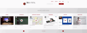 Screenshot of the TIB AV Portal homepage in 2016